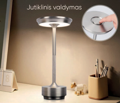 Lampa stołowa 2,5W 250lm CCT IP20 czarna aku 2x2000mAh