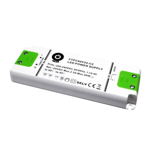 Zasilacz LED 60W 24V 2,5A meblowy slim POS Power
