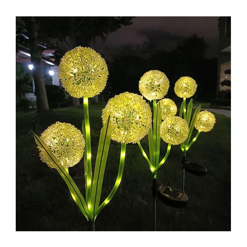 Lampa ogrodowa solarna wbijana 75cm czosnek ozdobny SUNARI FLS-95 biała ciepła w ogrodzie