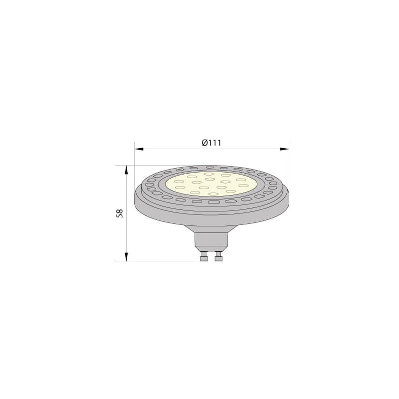 Żarówka LED GU10 ES111 12W biała ciepła 30° - obudowa biała wymiary