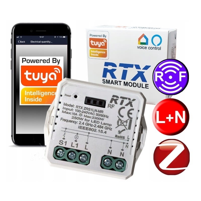 Przekaźnik Dopuszkowy 1 kanał ZigBee TUYA LN + RF