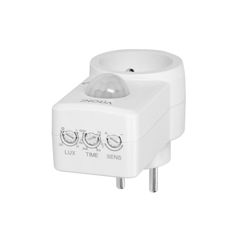 Gniazdkowy czujnik ruchu 120° IP20, 280 z regulacją