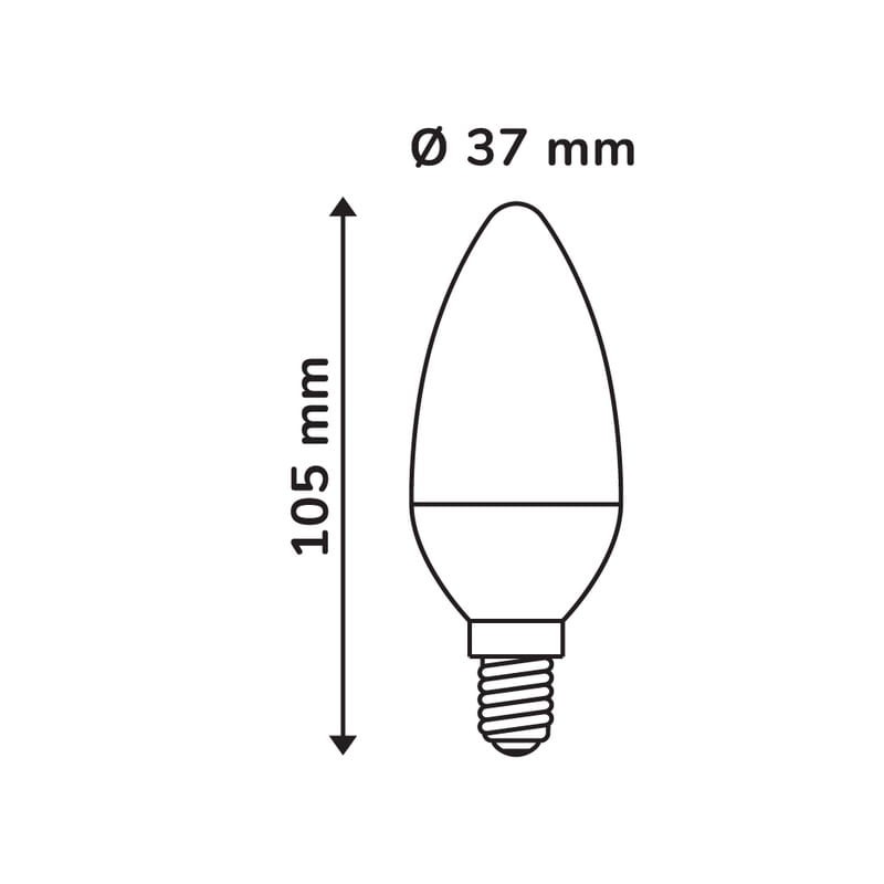 Żarówka LED LEDLINE LITE E14 6W biała dzienna świeczka wymiary