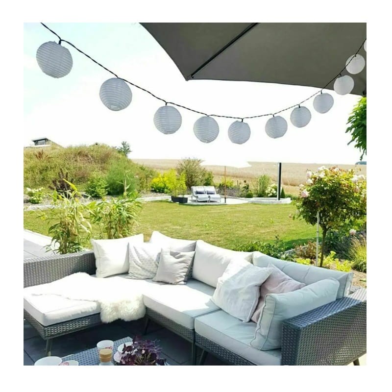 Łańcuch świetlny, girlanda ogrodowa solarna 20xLED ozdobne lampiony ciepłe