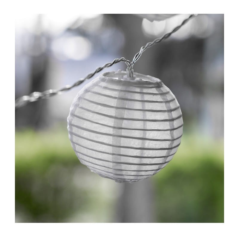 Łańcuch świetlny, girlanda ogrodowa solarna 20xLED ozdobne lampiony białe ciepłe 7,59m