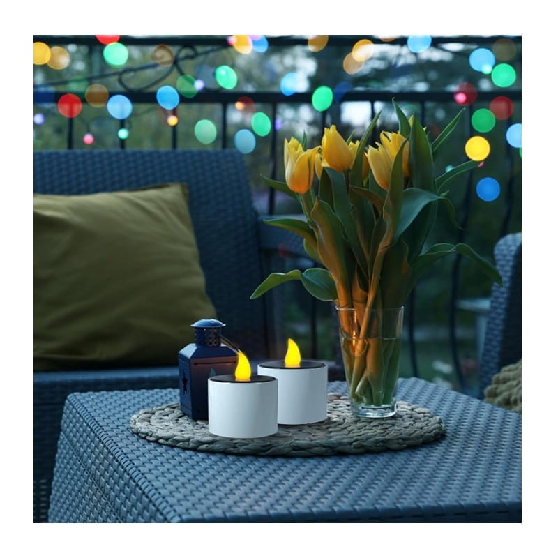 4x Lampa solarna ogrodowa 3000K IP44 świeca płomień