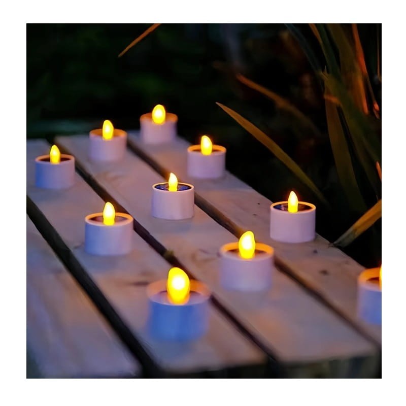 4x Lampa solarna ogrodowa 3000K ciepła IP44 świeca płomień FERO