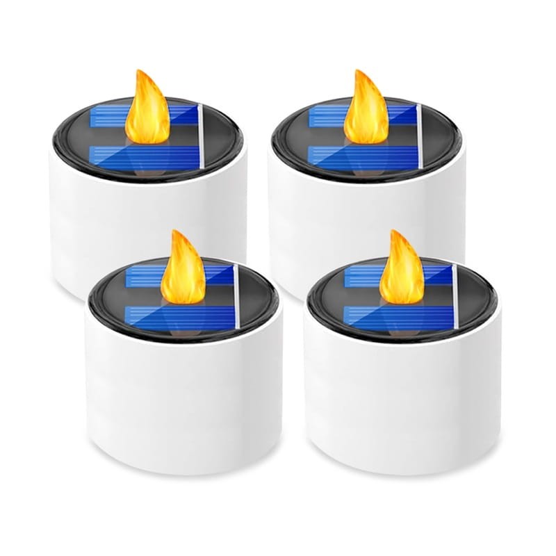 4x Lampa solarna ogrodowa 3000K IP44 świeca płomień FERO komplet