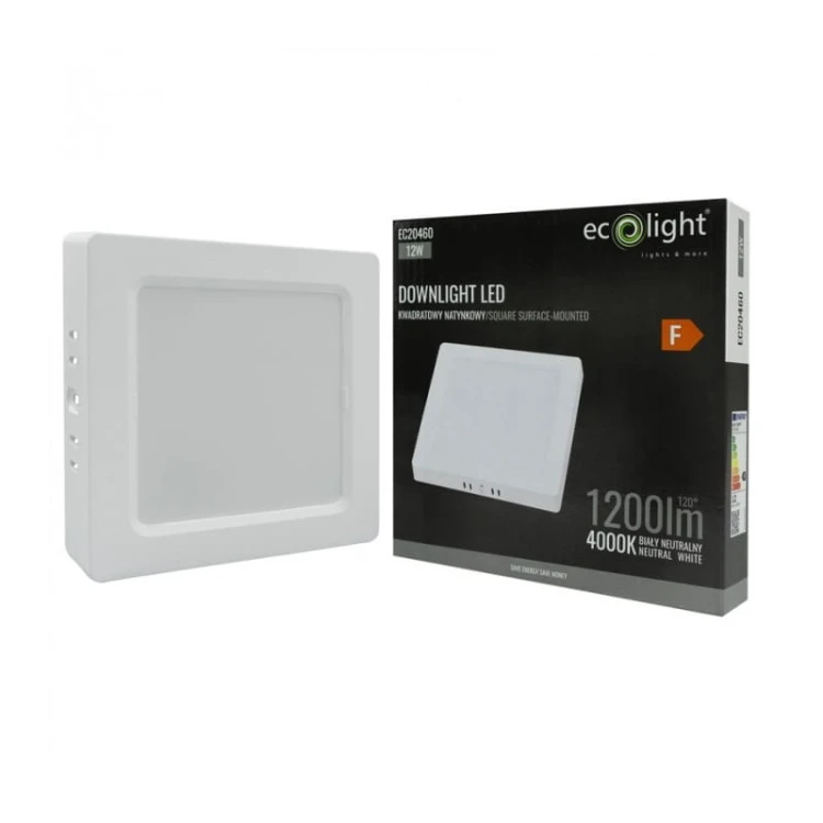 Panel LED 12W natynkowy kwadrat biały neutralny 4000K z opakowaniem