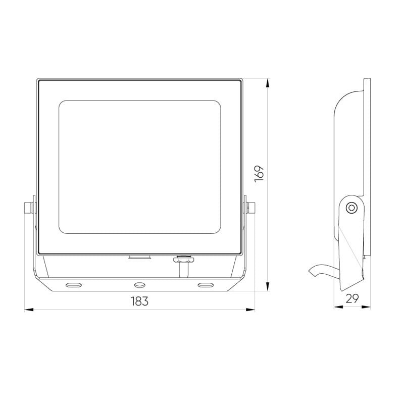Naświetlacz LED LEDline Lite 50W 4000K biała dzienna LUMINO wymiary