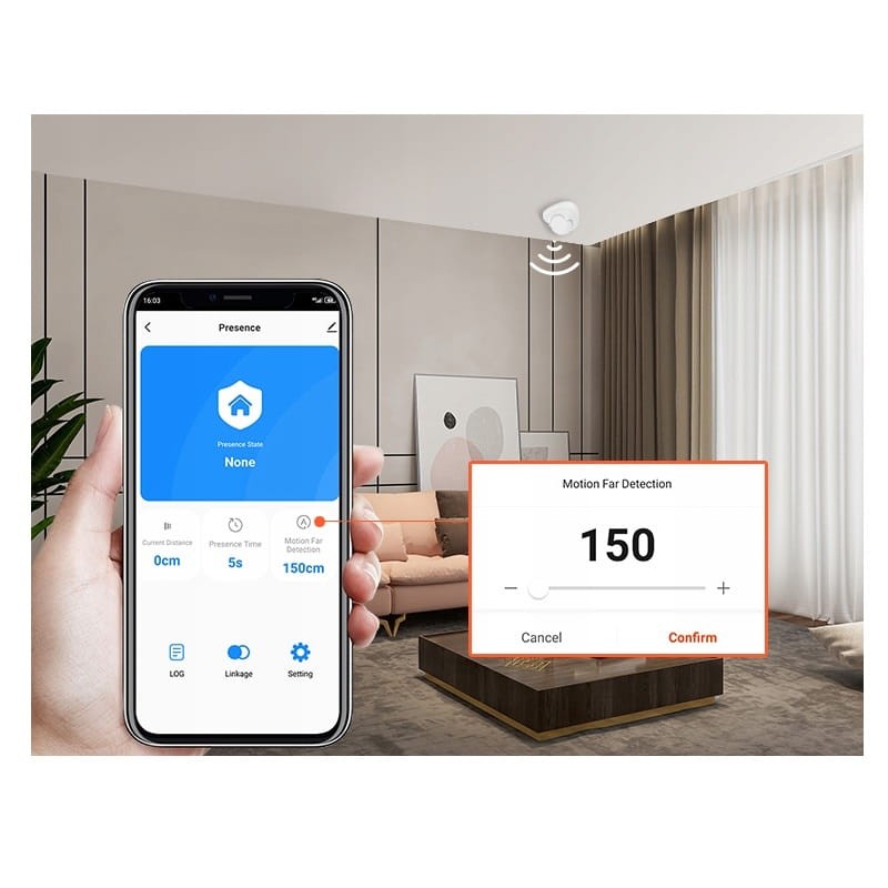 Czujnik obecności mikrofalowy TUYA SMART ZigBee sterowany smartfonem