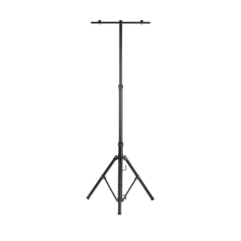 Statyw do halogenów, naświetlaczy LED podwójny 150 cm czarny rozłożony
