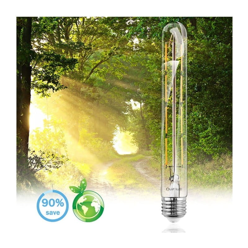 Żarówka LED E27 8W Filament T30 Tuba 360° 3000K biała ciepła ECO