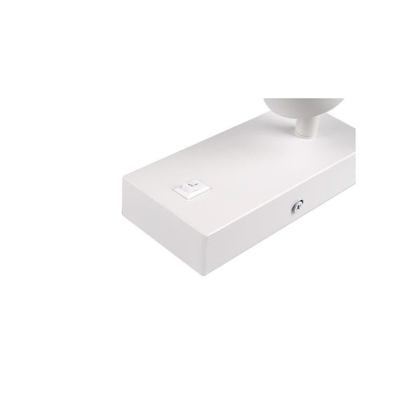 Kinkiet do czytania pojedynczy GU10 Ring 55mm biały z wyłącznikiem podstawa