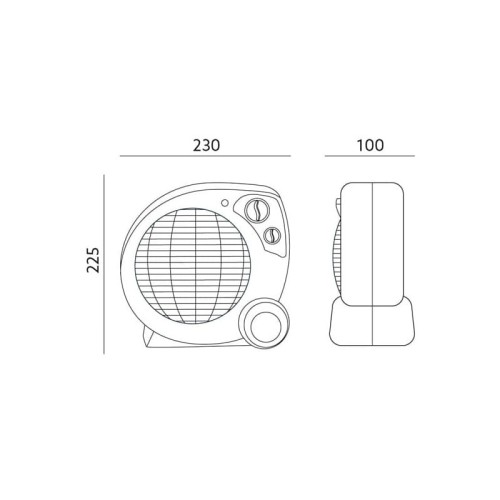 Termowentylator ZEFIR 2000W Windstar wymiary
