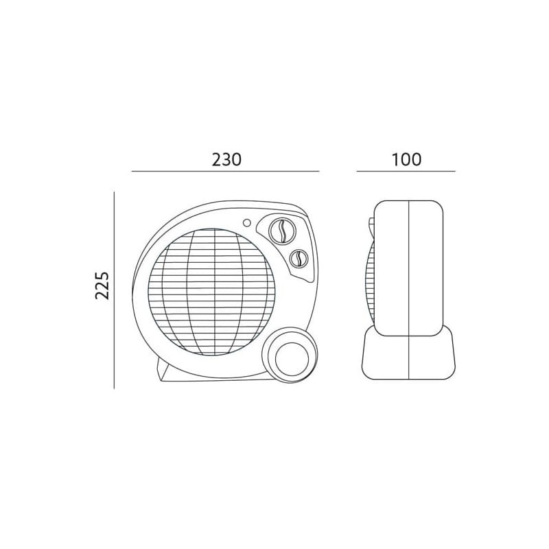 Termowentylator ZEFIR 2000W Windstar wymiary