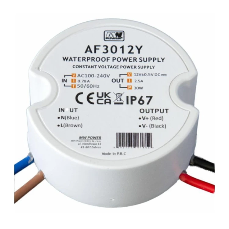 Zasilacz LED 30W 12V 2,5A puszkowy hermetyczny AF3012Y