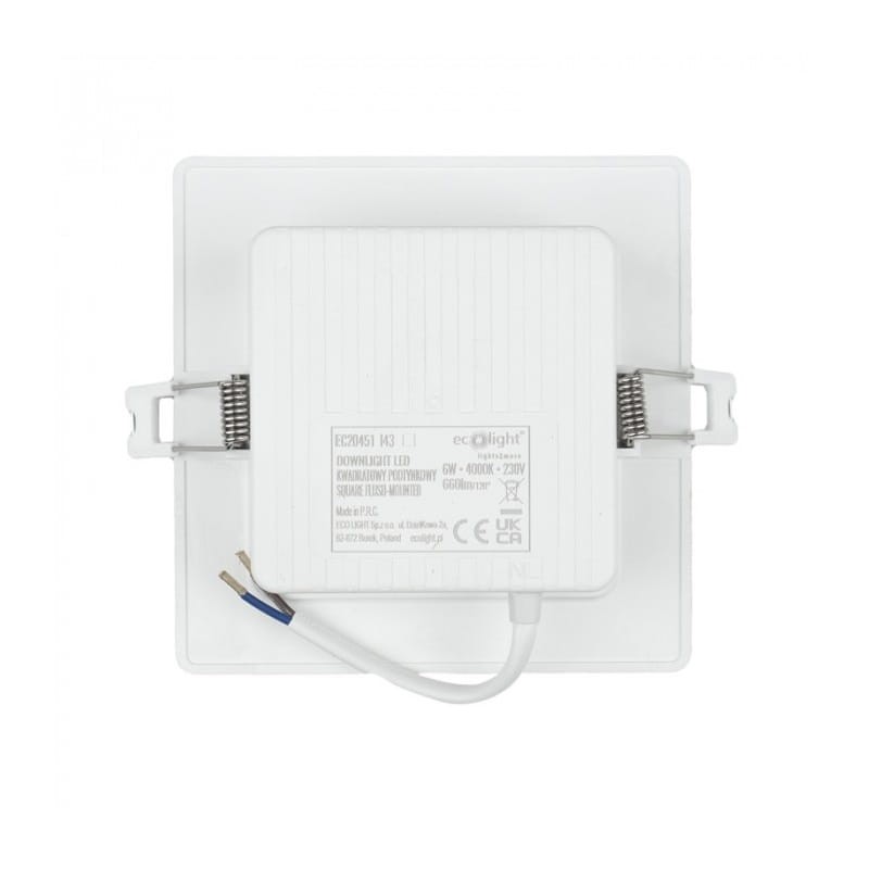 Panel LED 6W 660lm 4000K podtynkowy kwadrat montaż