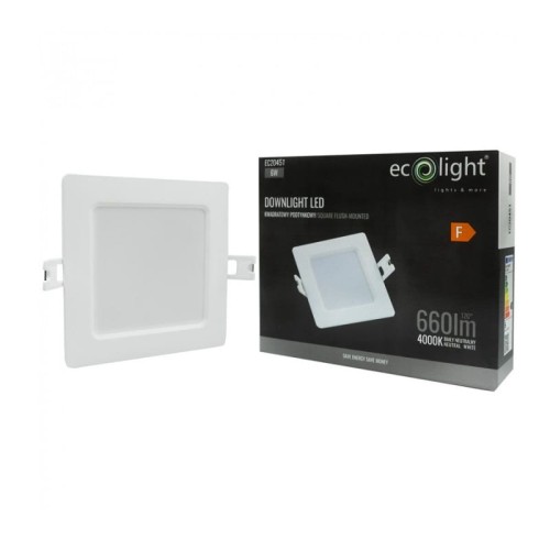 Panel LED 6W 660lm 4000K podtynkowy kwadrat z opakowaniem