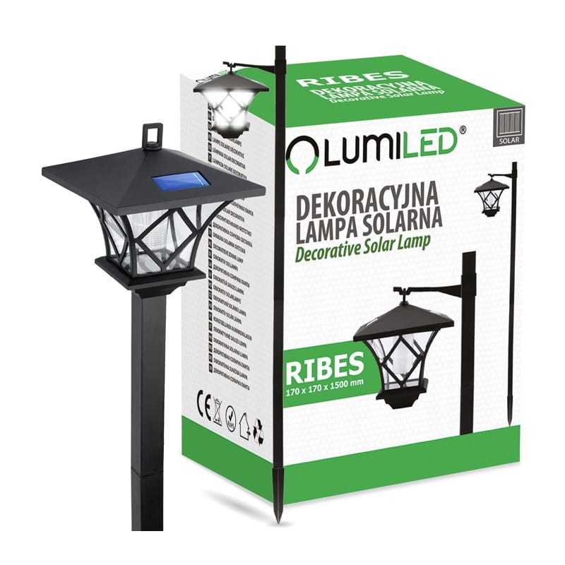 Lampa ogrodowa solarna wbijana 3000K RIBES 150cm