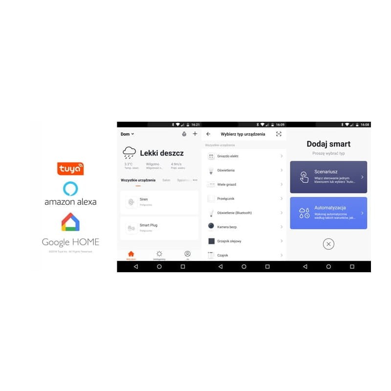 Tuya Inteligentna zewnętrzna kamera obrotowa IP