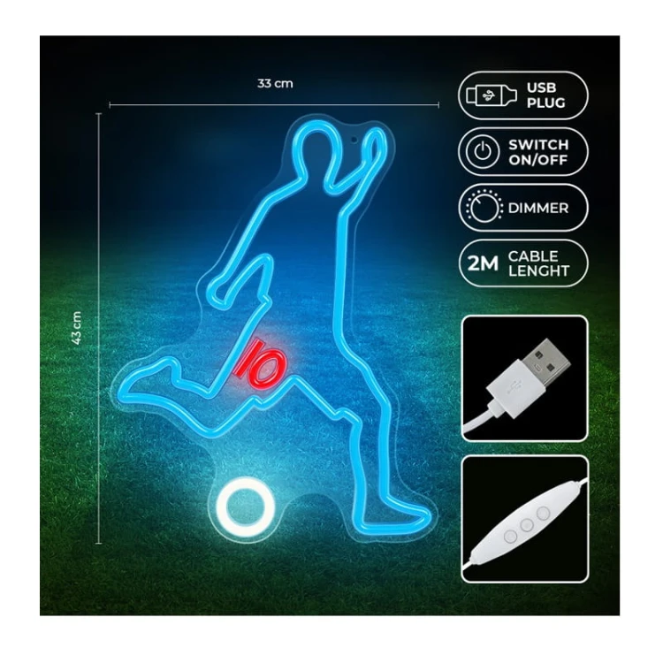 Neon dekoracyjny LED PIŁKARZ PLEXI MULTIKOLOR + USB FPNE31 Forever Light RTV200003