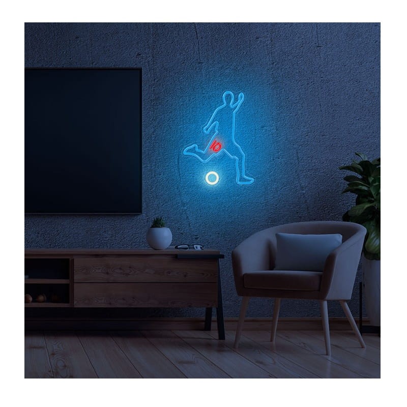 neon dekoracyjny piłkarz