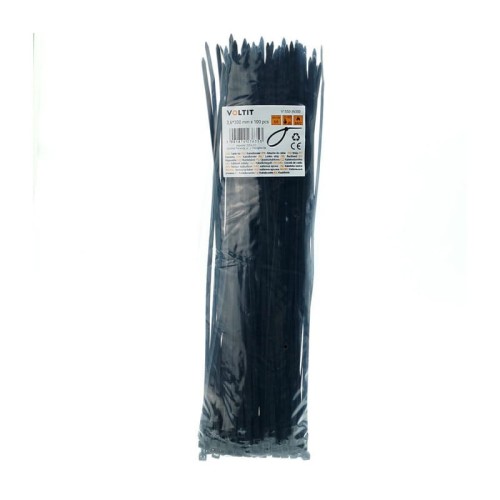 Opaska zaciskowa kablowa 3,6 x 300 nylon 66 czarna - 100 szt.
