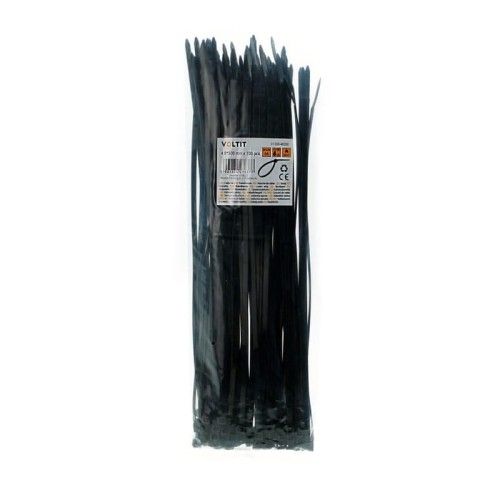 Opaska zaciskowa kablowa 4,8 x 300 nylon 66 czarna - 100 szt.