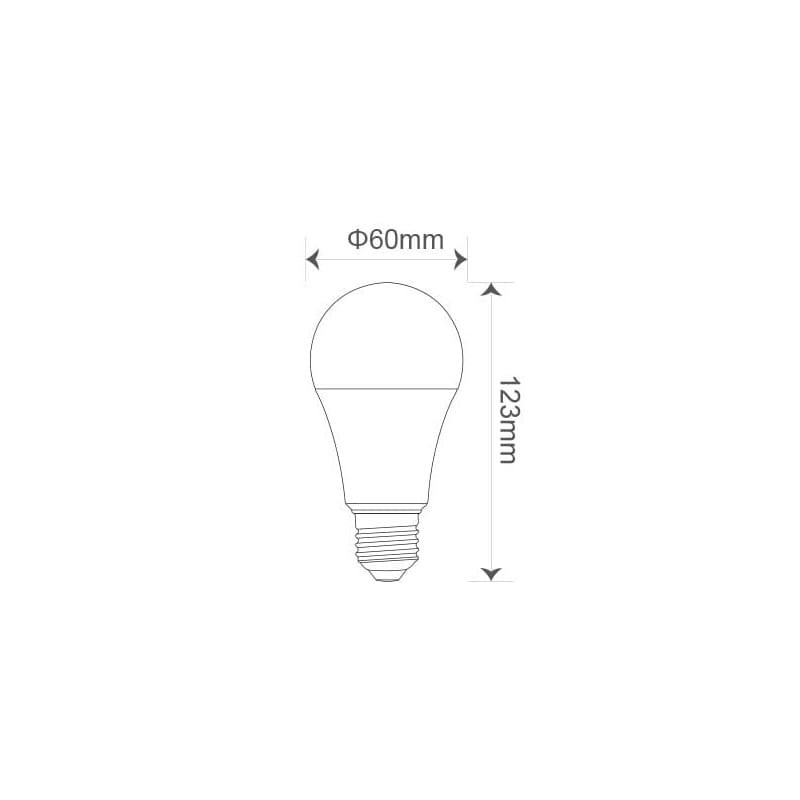 Żarówka LED E27 11W 4000K A60 z mikrofalowym czujnikiem ruchu wymiary