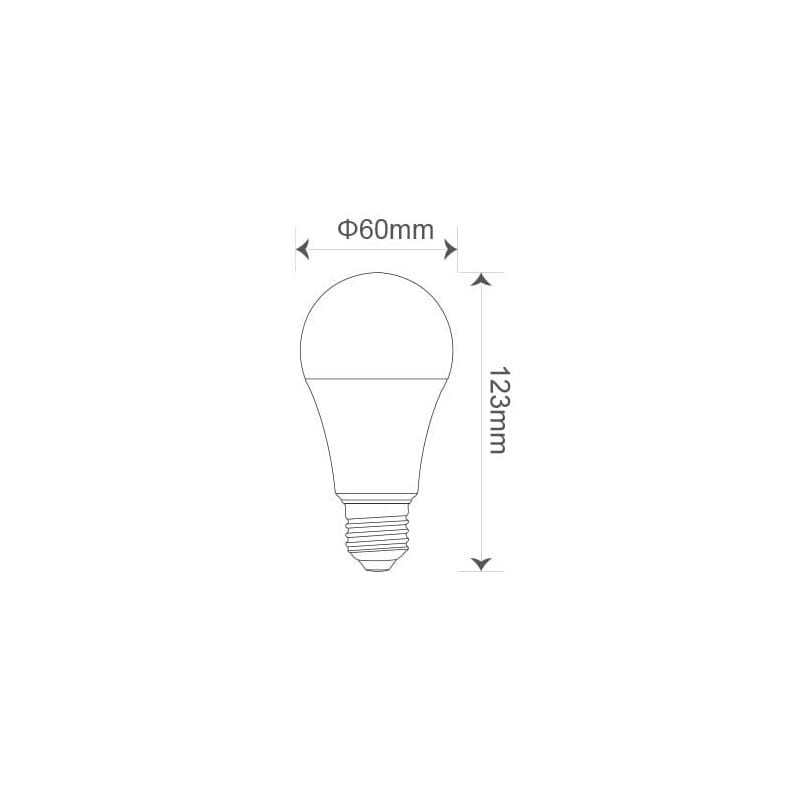 Żarówka LED E27 11W 3000K A60 z mikrofalowym czujnikiem ruchu wymiary
