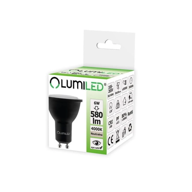Żarówka LED GU10 6W 230V 120° 4000K biała neutralna opakowanie