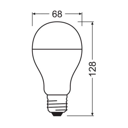 Żarówka LED Osram E27 19W biała neutralna Value wymiary