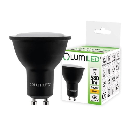 Żarówka LED GU10 6W 230V 120° 3000K biała ciepła z opakowaniem
