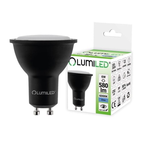 Żarówka LED GU10 6W 230V 120° 6500K biała zimna z opakowaniem