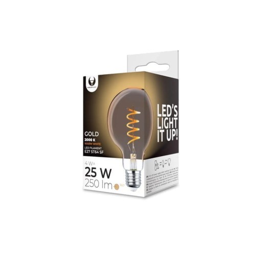 Żarówka LED E27 4W Filament G95 2000K złota opakowanie