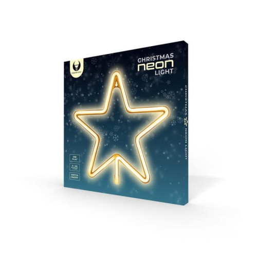 Neon dekoracyjny LED CHRISTMAS GWIAZDA ciepła biała Bat + USB FLNE22 Forever Light opakowanie