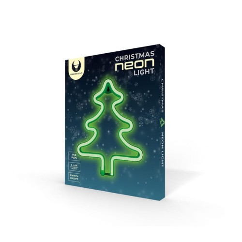 Neon dekoracyjny LED CHRISTMAS CHOINKA zielona Bat + USB FLNE16 Forever Light opakowanie
