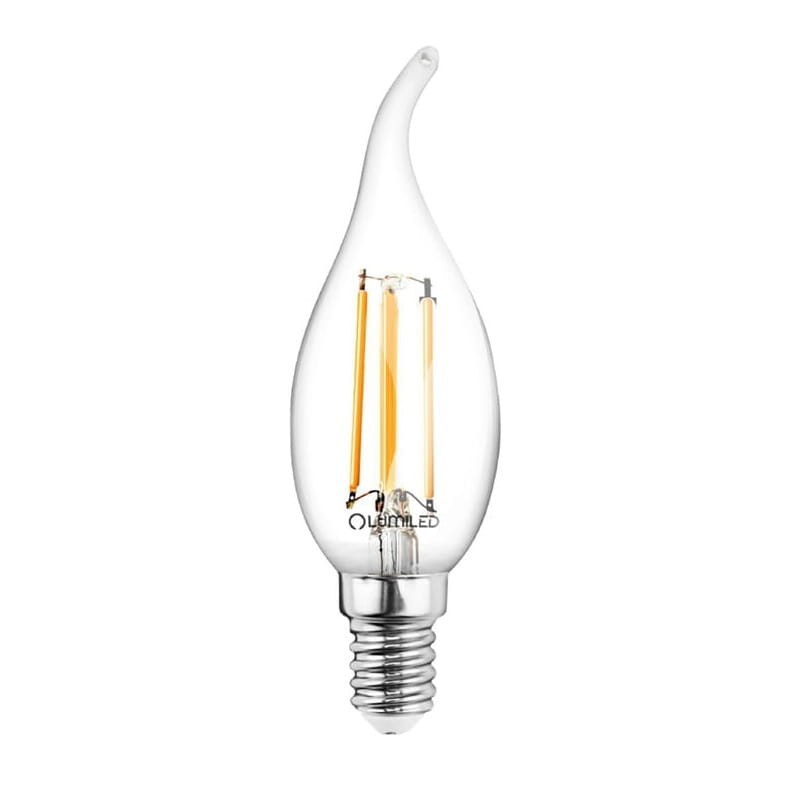 Żarówka LED E14 C35 7W płomyk Filament biała ciepła