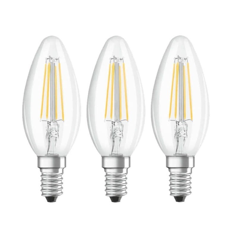Żarówka LED E14 4W świeczka Filament biała ciepła 3 szt.