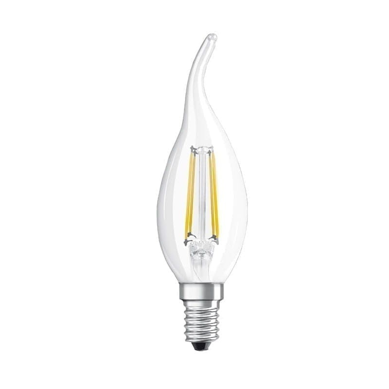 Żarówka LED E14 F35 4W płomyk Filament biała ciepła