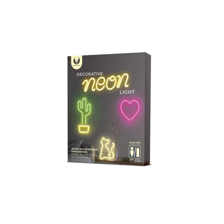 Neon dekoracyjny LED KOT ciepły biały Bat + USB FLNEO3 Forever Light opakowanie