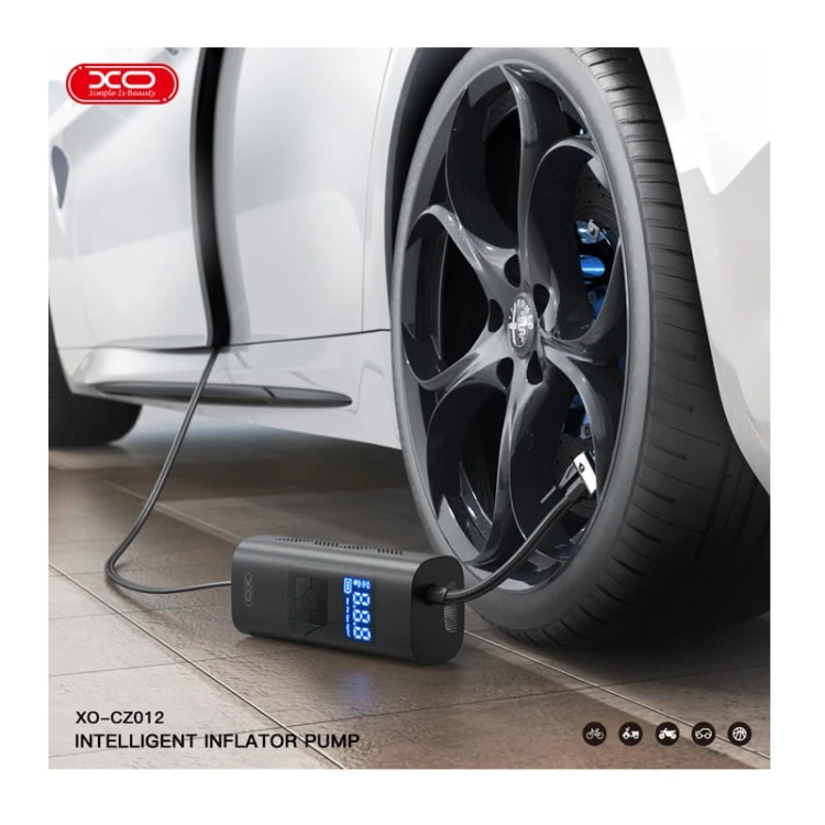 Pompka do kół bezprzewodowa 12V 6000mAh XO CZ012 czarna uniwersalna do samochodu