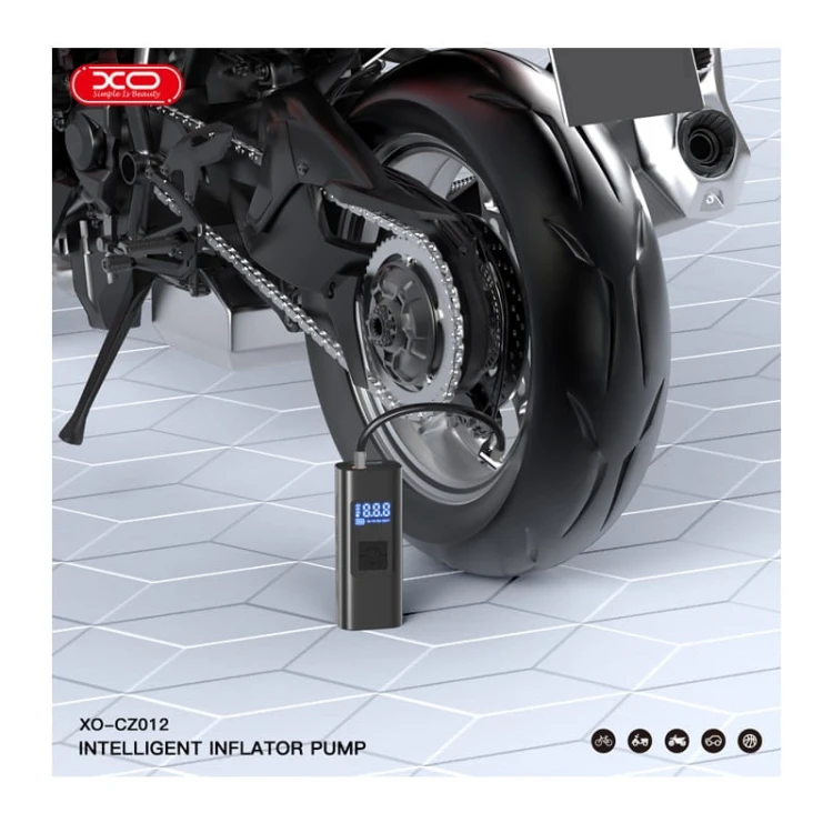 Pompka do kół bezprzewodowa 12V 6000mAh XO CZ012 czarna uniwersalna do motocykla