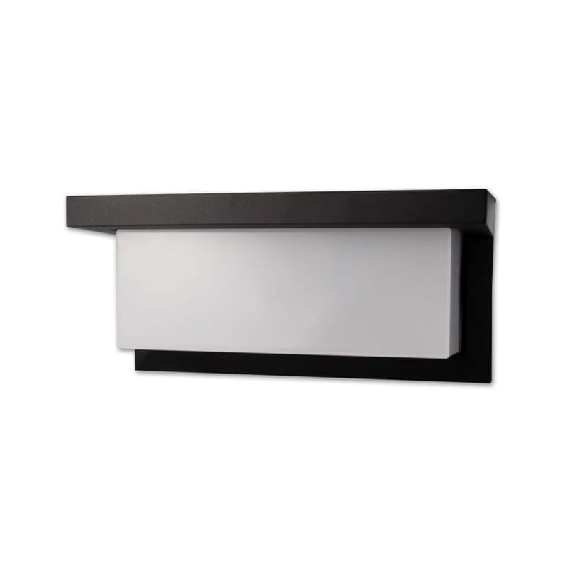 Kinkiet, lampa ogrodowa, elewacyjna LED 12W IP54 4000K LAGOS z czujnikiem ruchu i zmierzchu - czarna