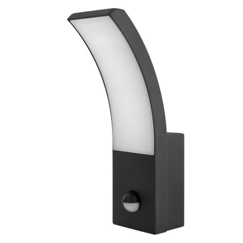Kinkiet, lampa ogrodowa, elewacyjna LED 9W IP54 4000K Loreto z czujnikiem ruchu i zmierzchu - czarna