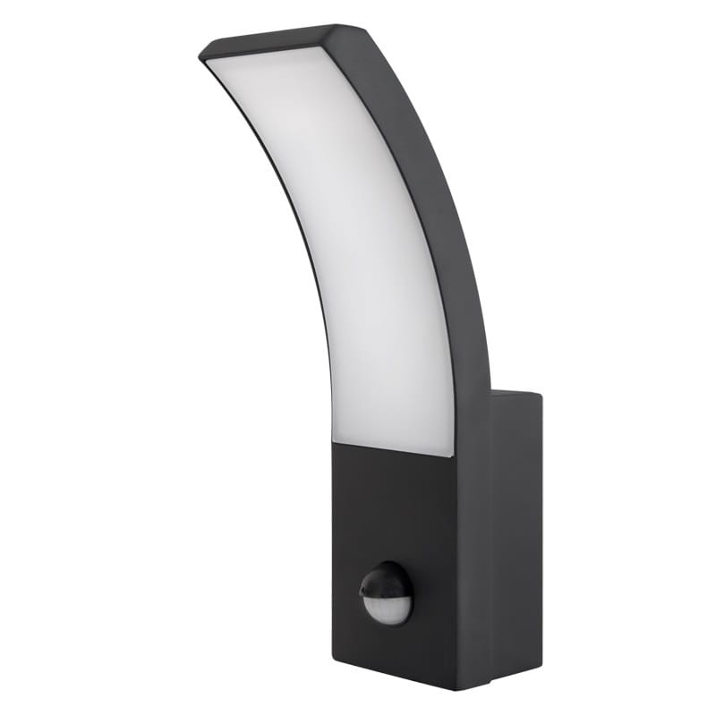 Kinkiet, lampa ogrodowa, elewacyjna LED 9W IP54 4000K Loreto z czujnikiem ruchu i zmierzchu - czarna