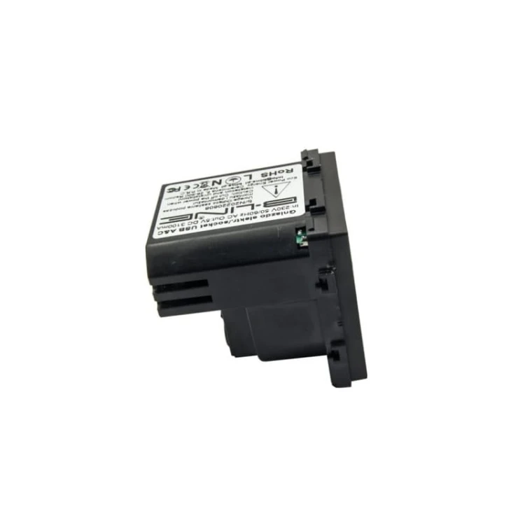 Gniazdko elektryczne pojedyncze czarne z USB A&C + ramka szklana