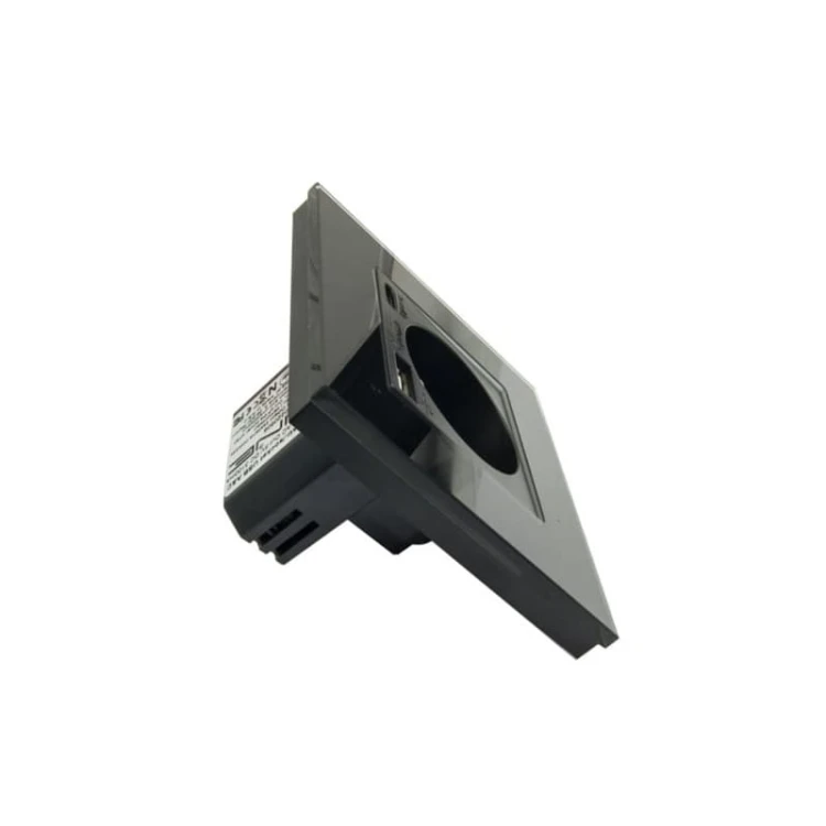 Gniazdko elektryczne pojedyncze czarne z USB A&C z ramką szklaną