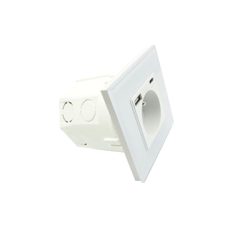 gniazdko elektryczne białe z USB